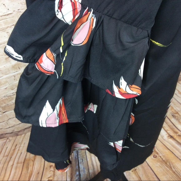 Jeuvre Choker Neck Layered Bell Sleeve Dress Small - Picture 7 of 13